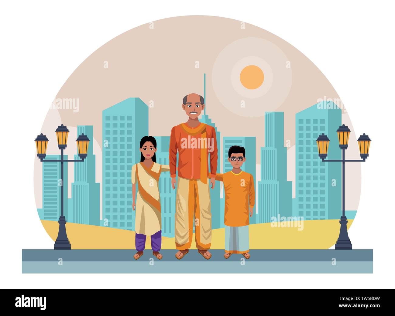indian family avatar cartoon character Stock Vector Image & Art - Alamy