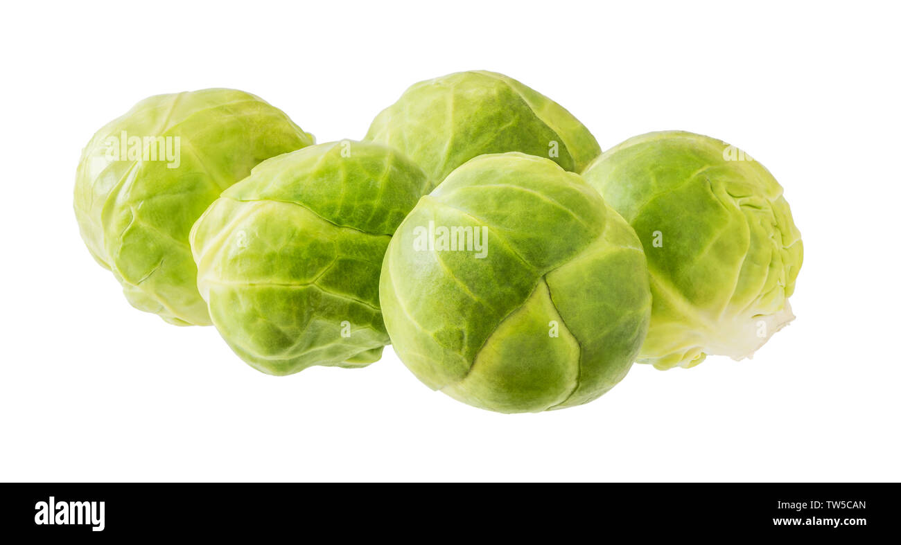 Brussels Sprouts Isolated on White Background Stock Photo