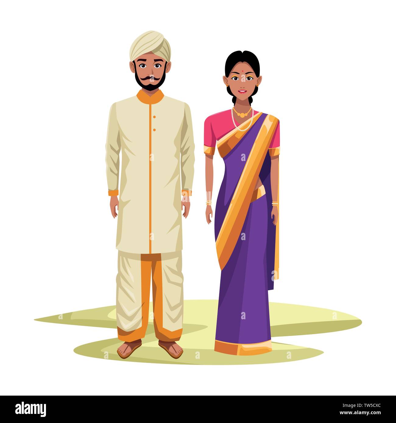 indian couple avatar cartoon character Stock Vector Image & Art - Alamy
