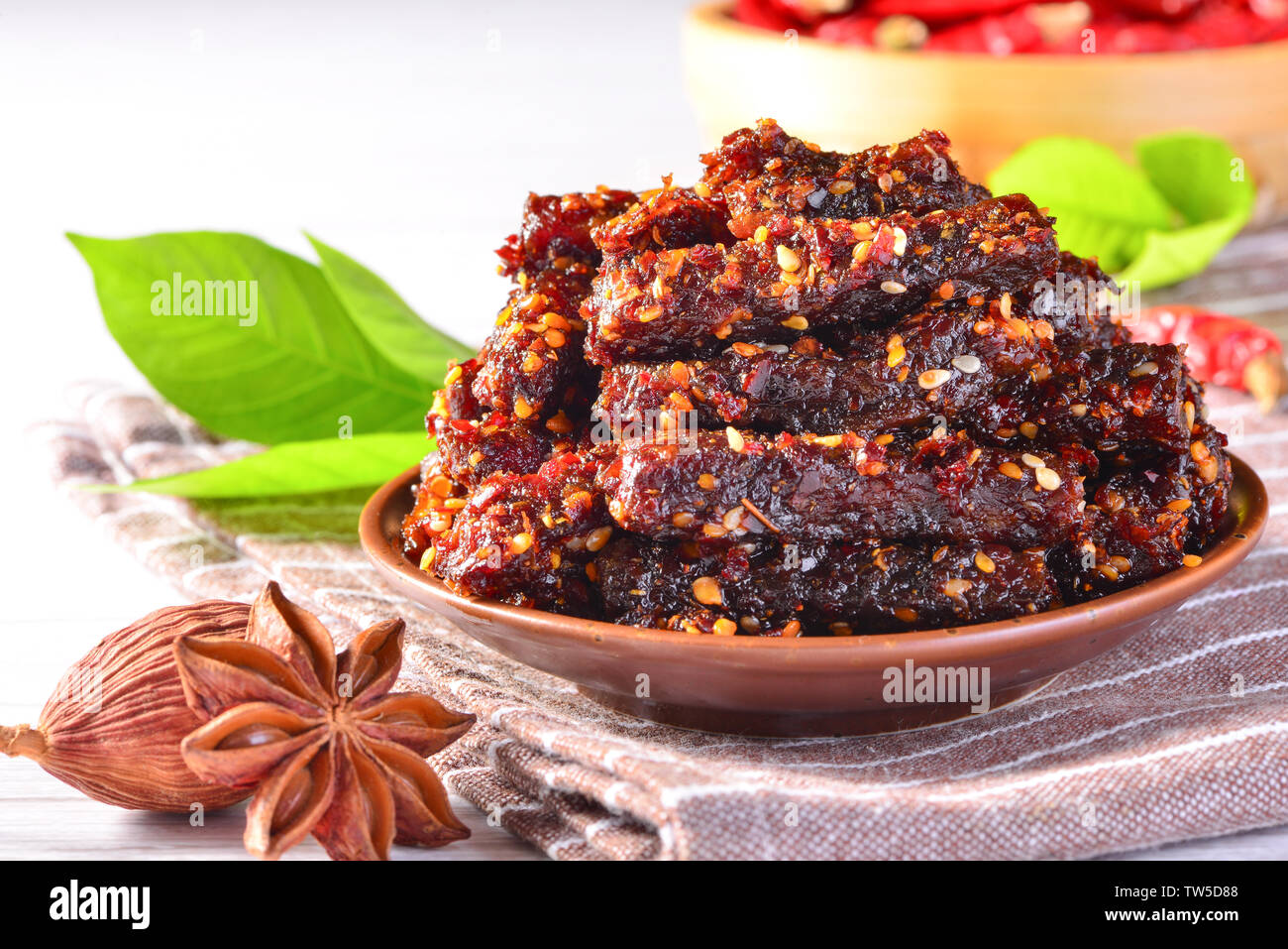 Spicy beef strips Stock Photo - Alamy