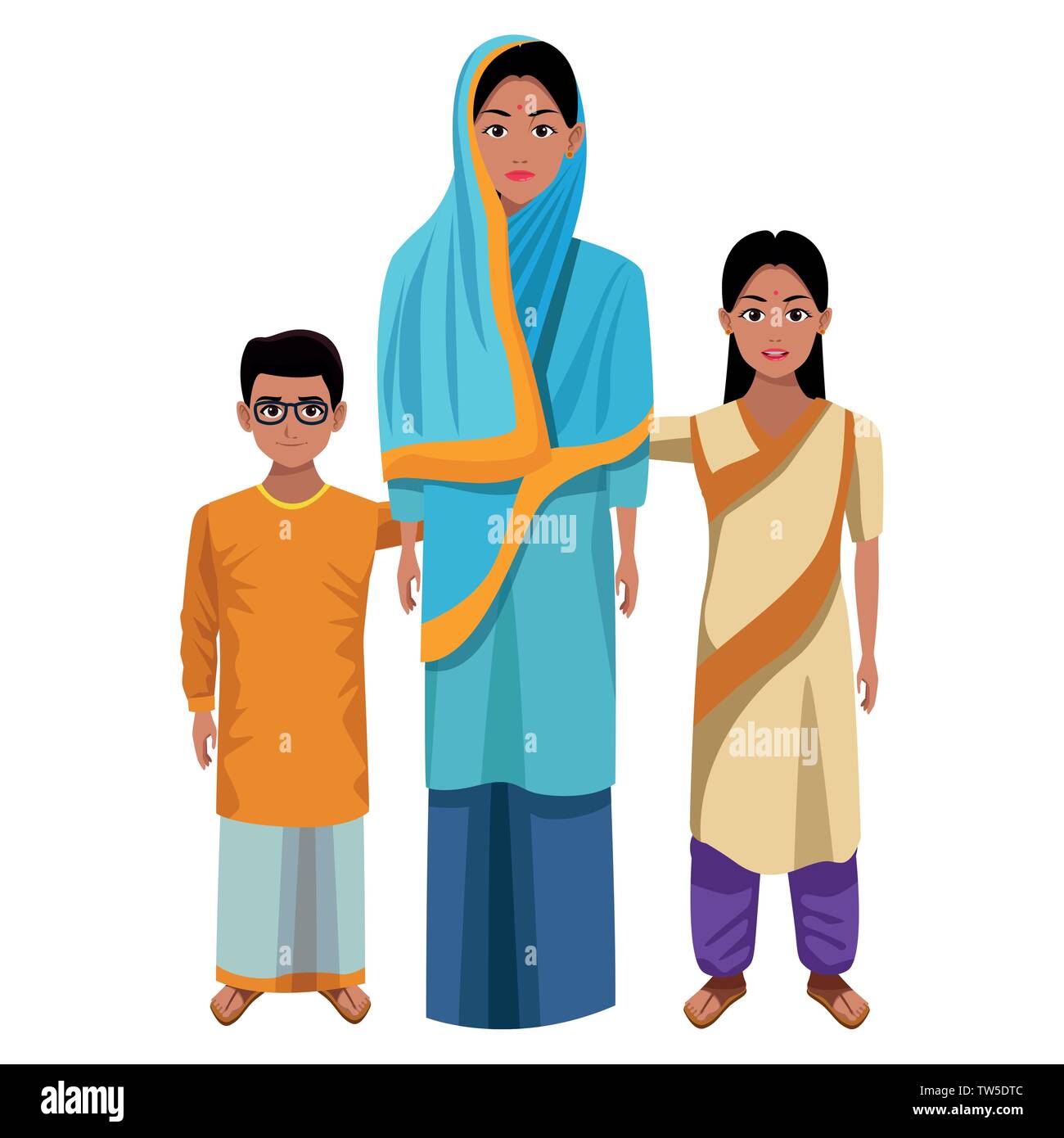 indian family avatar cartoon character Stock Vector Image & Art - Alamy