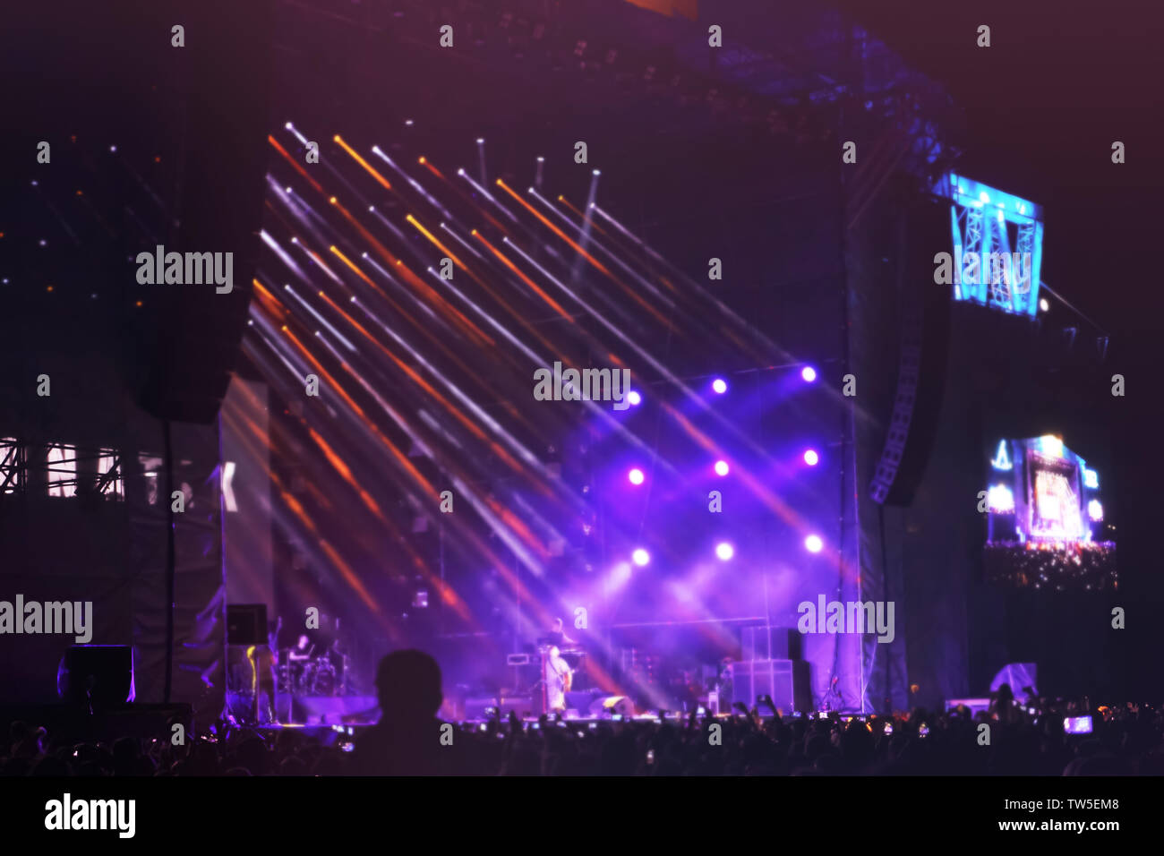 Show stage stage live music sound open air outside hires stock