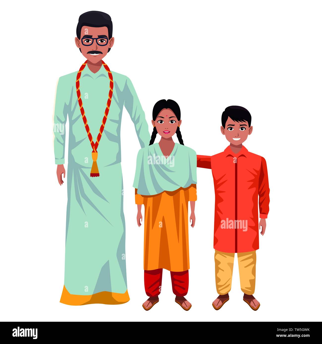 indian family avatar cartoon character Stock Vector Image & Art - Alamy