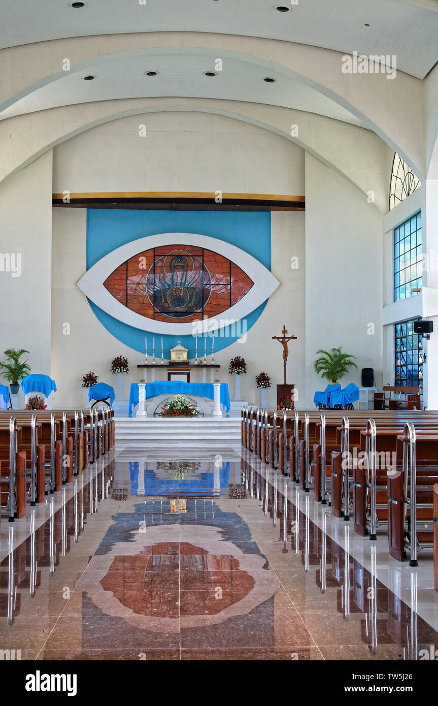 South East Asia,Philippines,Metro Cebu,Carcar City,Theotokos Shrine,Church Interior Stock Photo