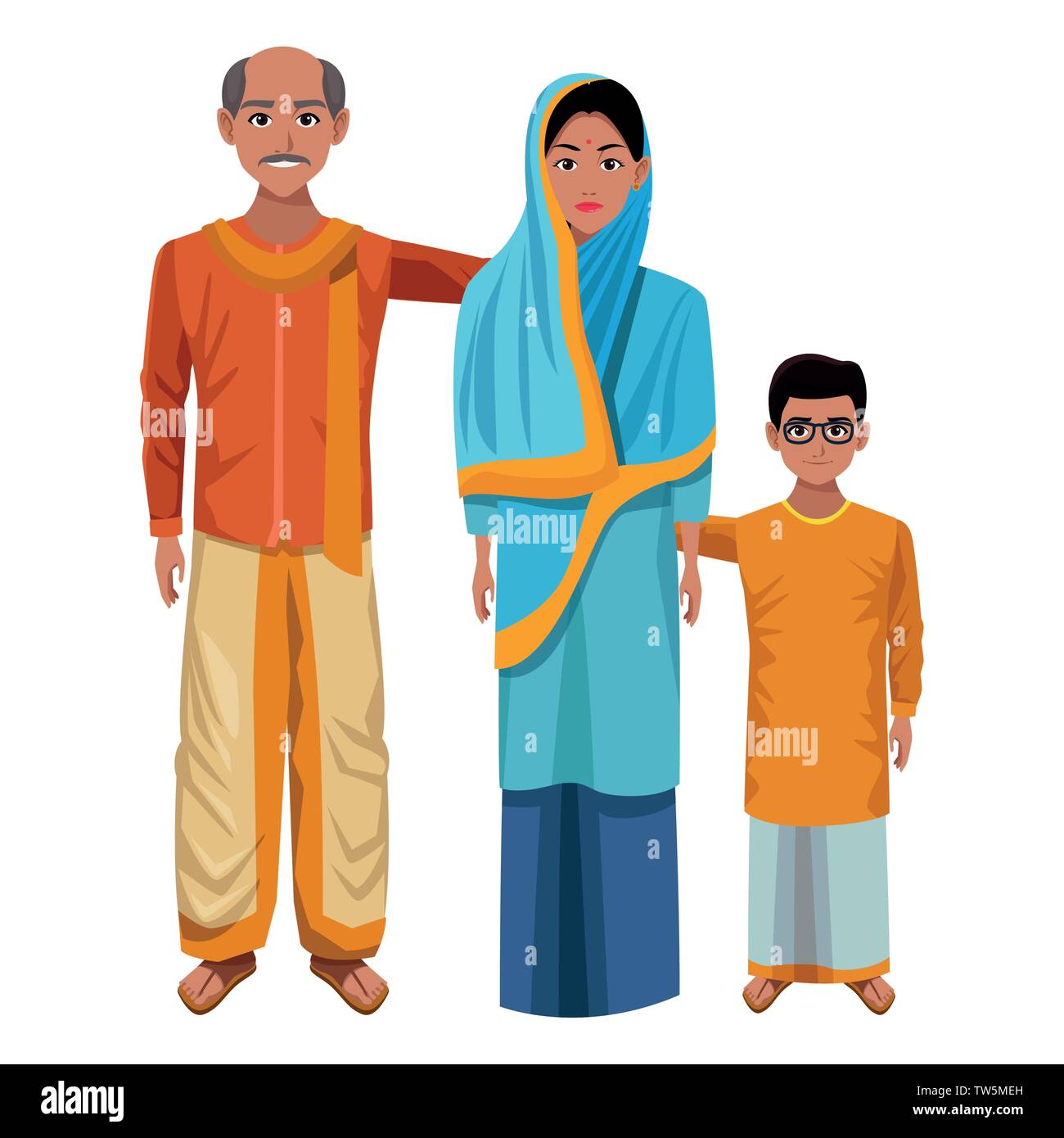 indian family avatar cartoon character Stock Vector Image & Art - Alamy