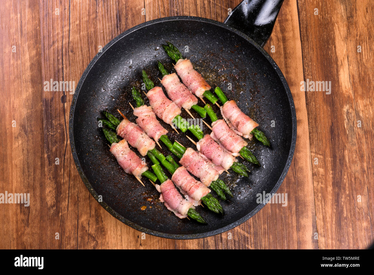 Bacon asparagus roll Stock Photo Alamy