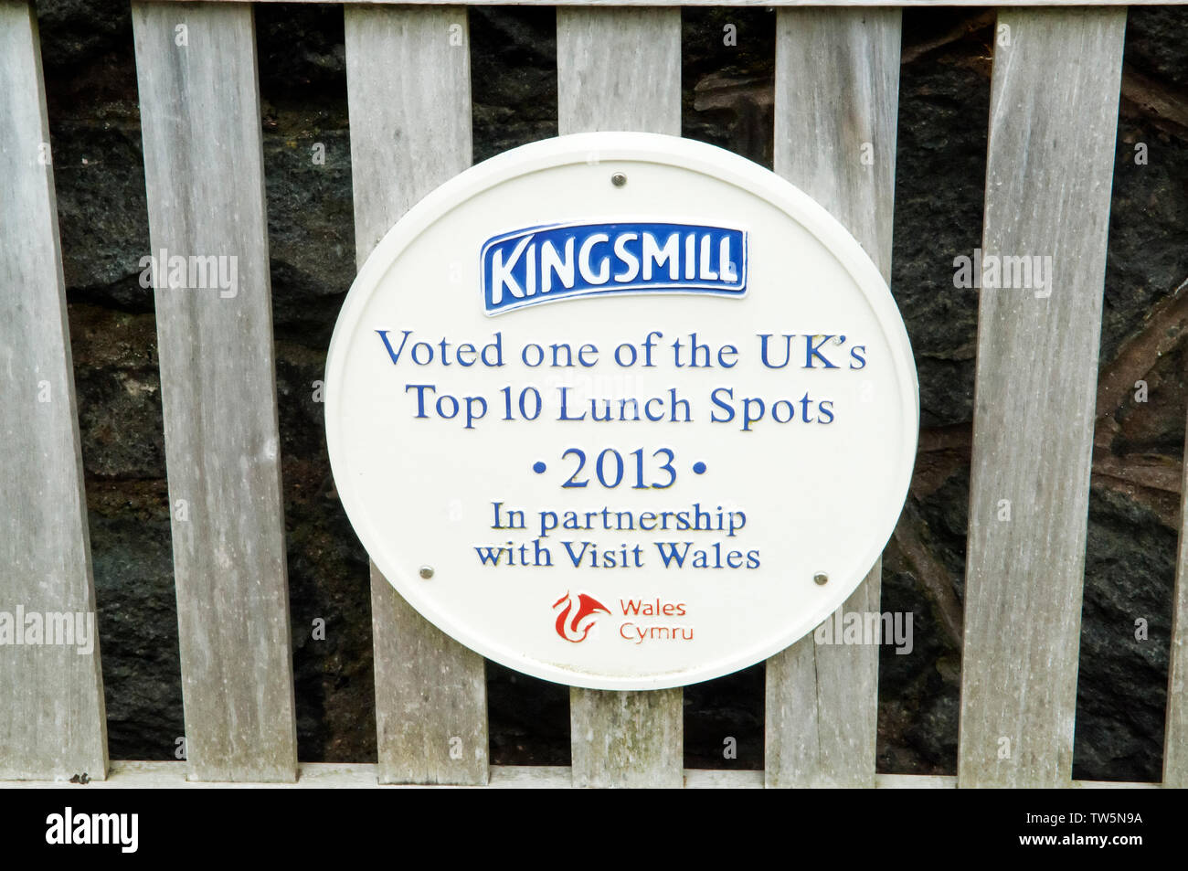 A Kingsmill sign 2013 for the top 10 lunch spots, in partnership with Wales Stock Photo