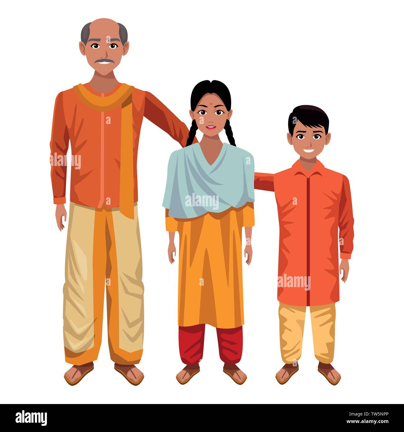 indian family avatar cartoon character Stock Vector Image & Art - Alamy