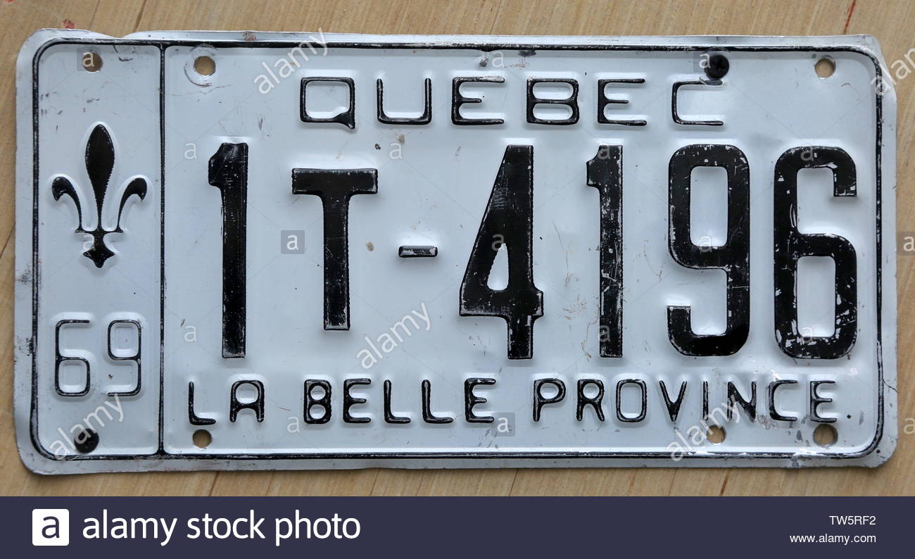 License Plate Quebec Stock Photos & License Plate Quebec Stock Images