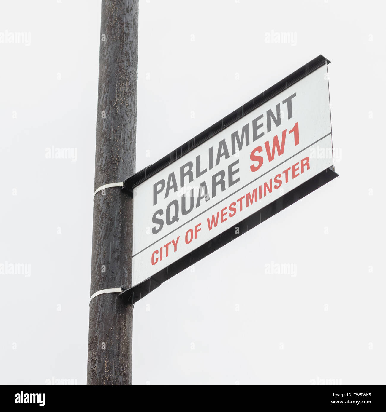 London / UK - June 18th 2019 - 'Parliament Square' sign in Westminster, South West London Stock Photo