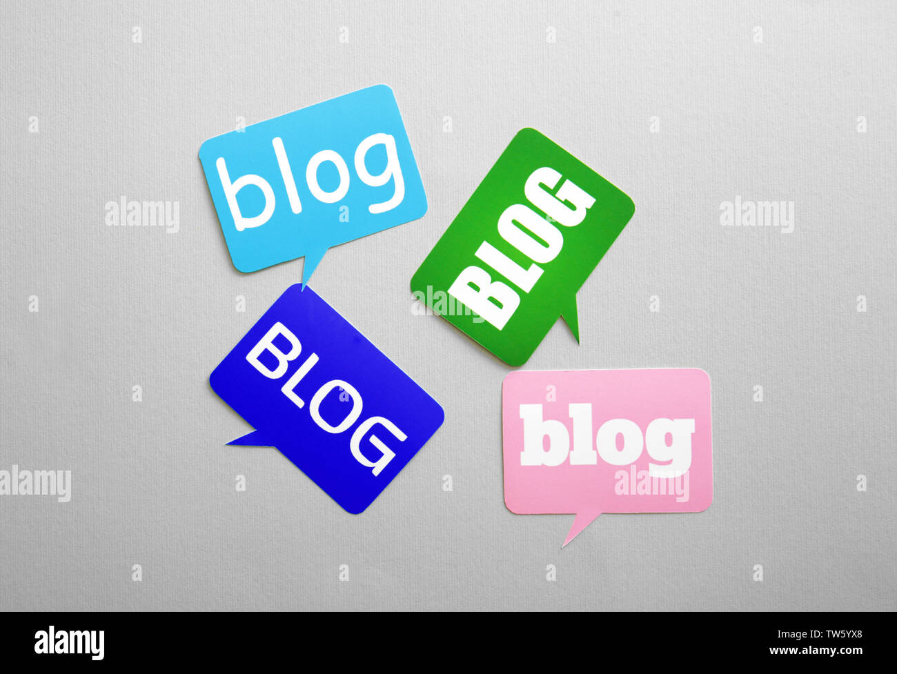 Composition with word BLOG on light background Stock Photo