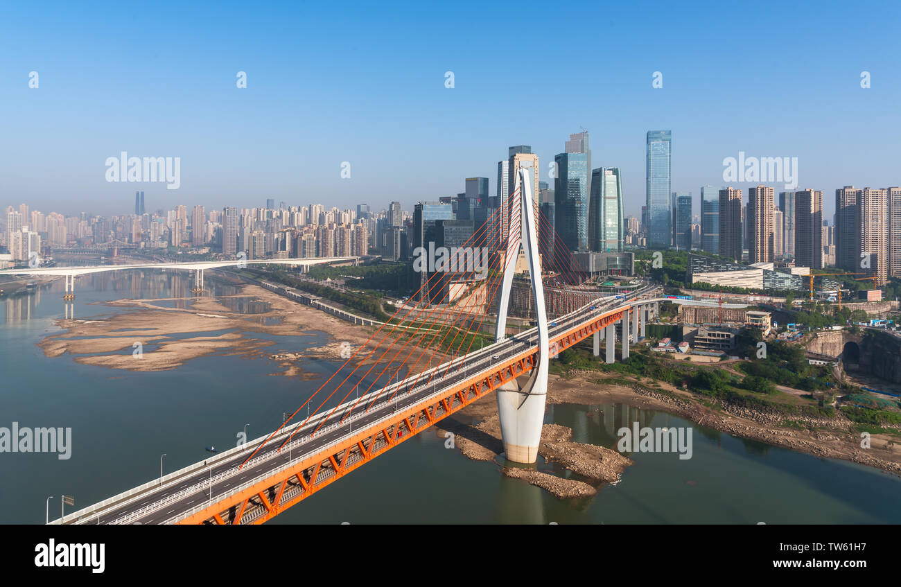 Chongqing Qianyu Gate Bridge Stock Photo