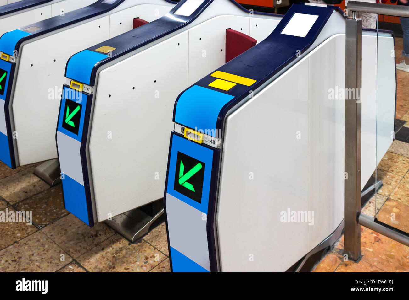 Metro rail transit gate Stock Photo Alamy