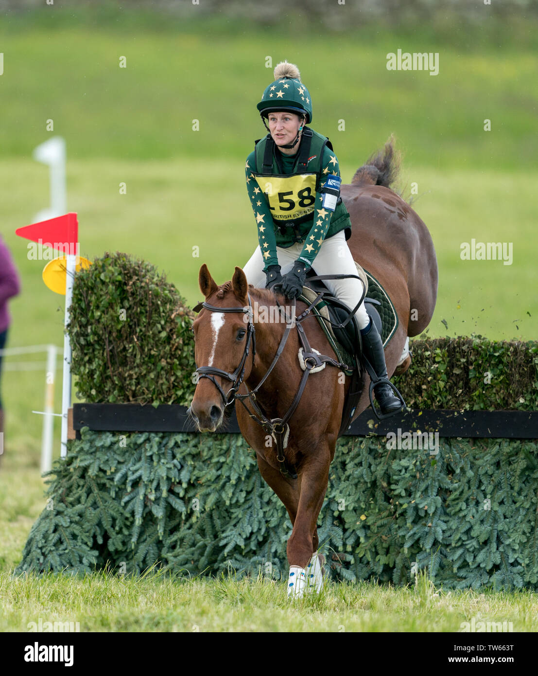 16 June 2019, Burgie House, Forres, Moray, Scotland, UK. This is a participant within the British Eventing Affiliated Event, Burgie Horse Trails. Stock Photo