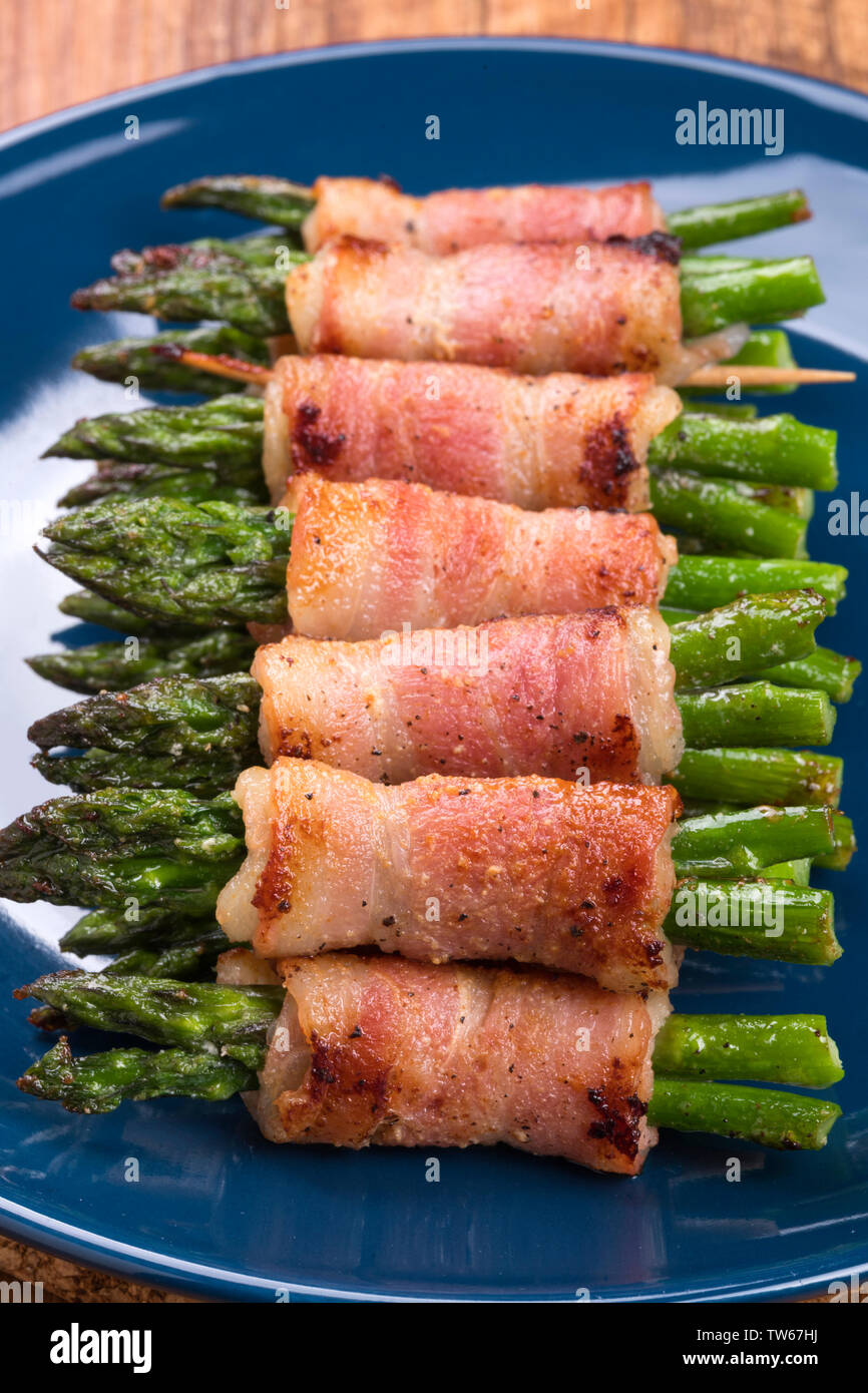 Bacon asparagus roll Stock Photo Alamy