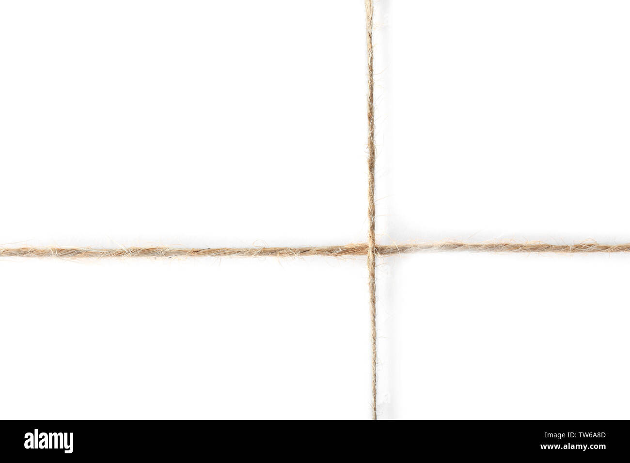 Hemp ropes on white background Stock Photo