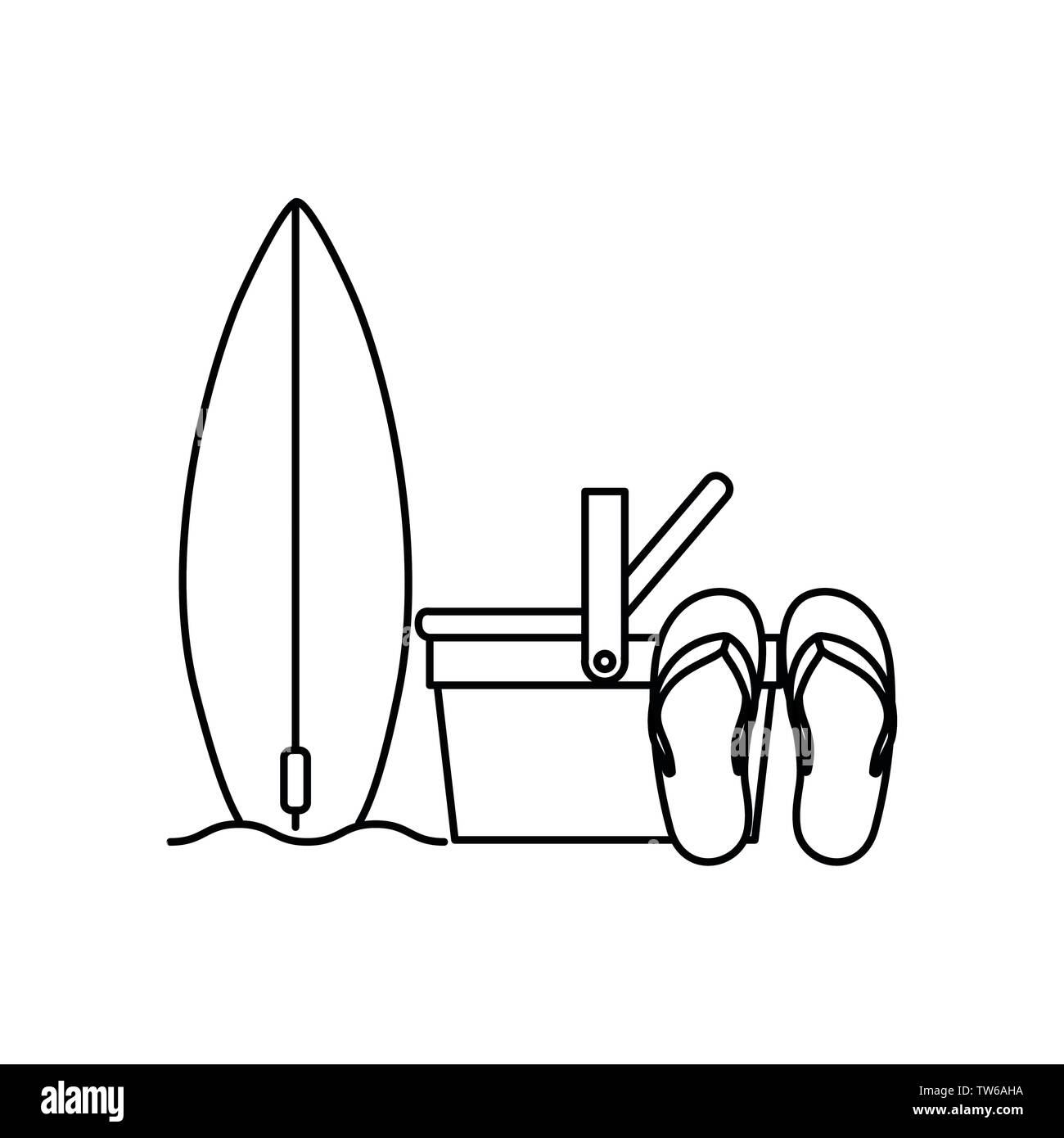 silhouette of surfboard on white background Stock Vector Image & Art ...