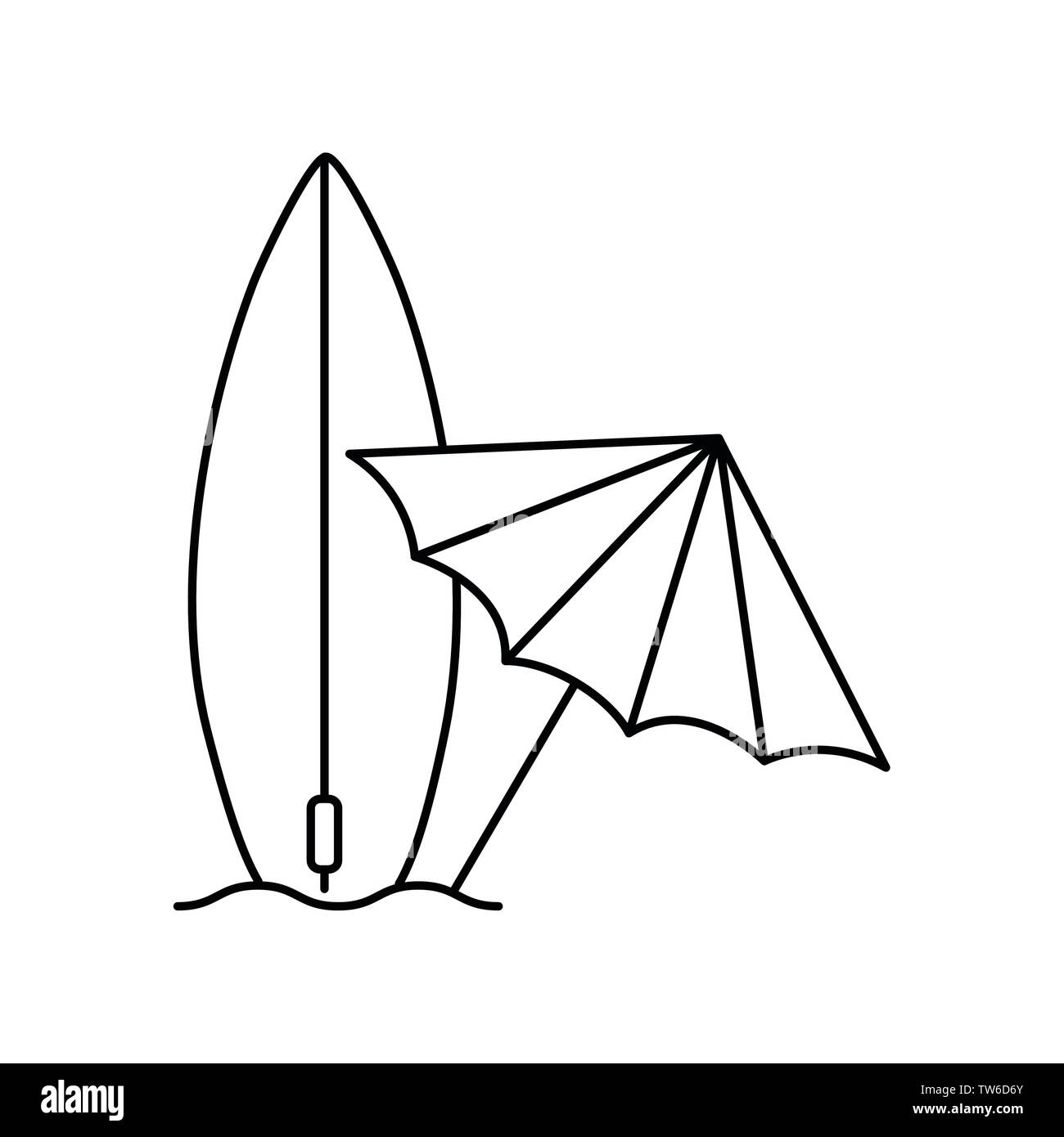 silhouette of surfboard on white background Stock Vector Image & Art Alamy