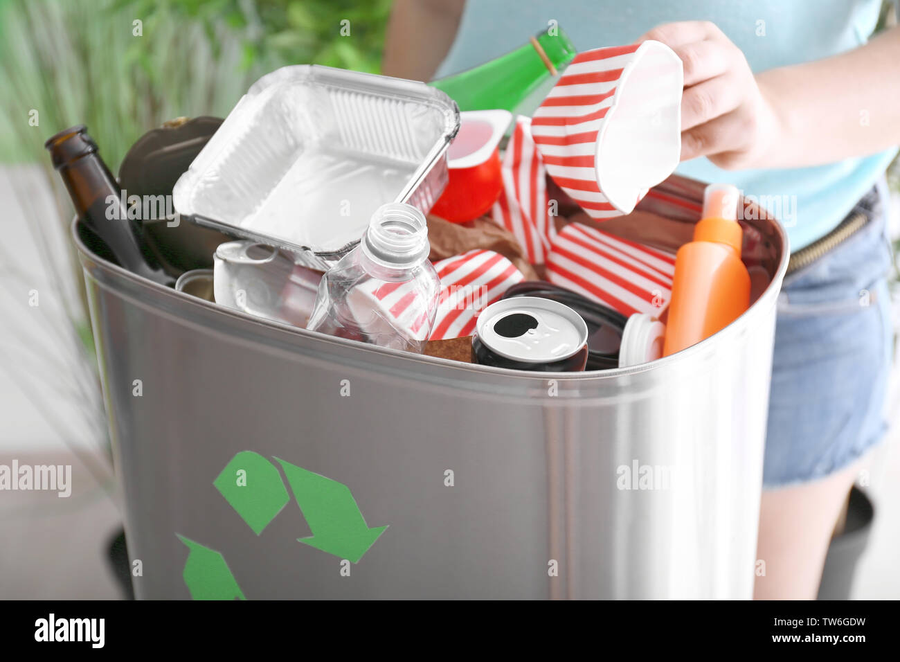 Close up woman recycling paper hi-res stock photography and images - Alamy
