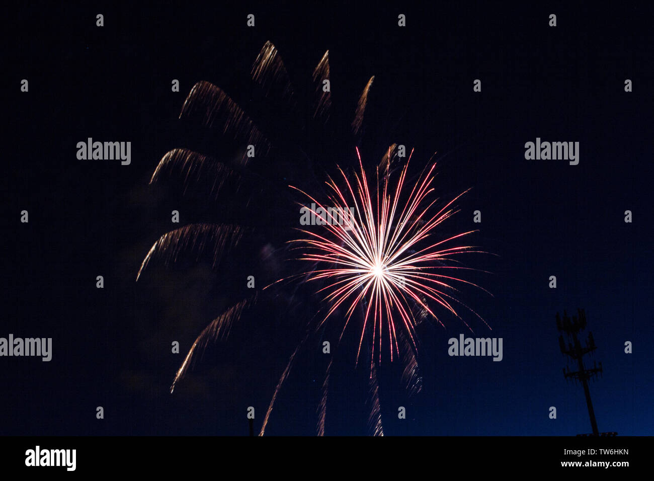 Independence Day Fireworks, Worthington, Ohio Stock Photo Alamy