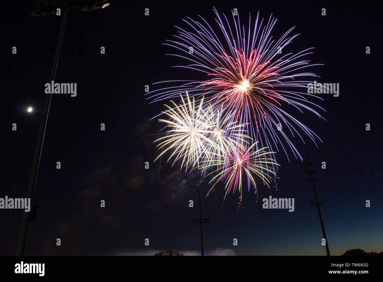 Independence Day Fireworks, Worthington, Ohio Stock Photo Alamy