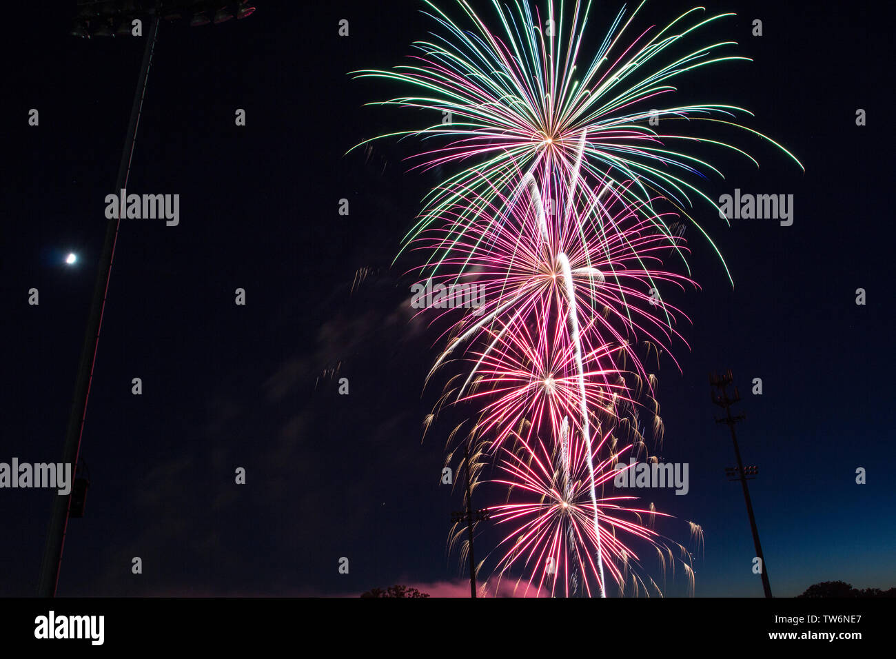 Independence Day Fireworks, Worthington, Ohio Stock Photo Alamy