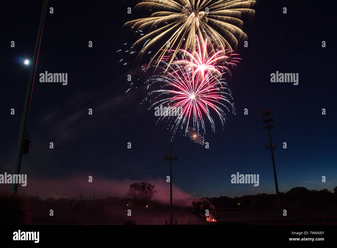 Independence Day Fireworks, Worthington, Ohio Stock Photo Alamy