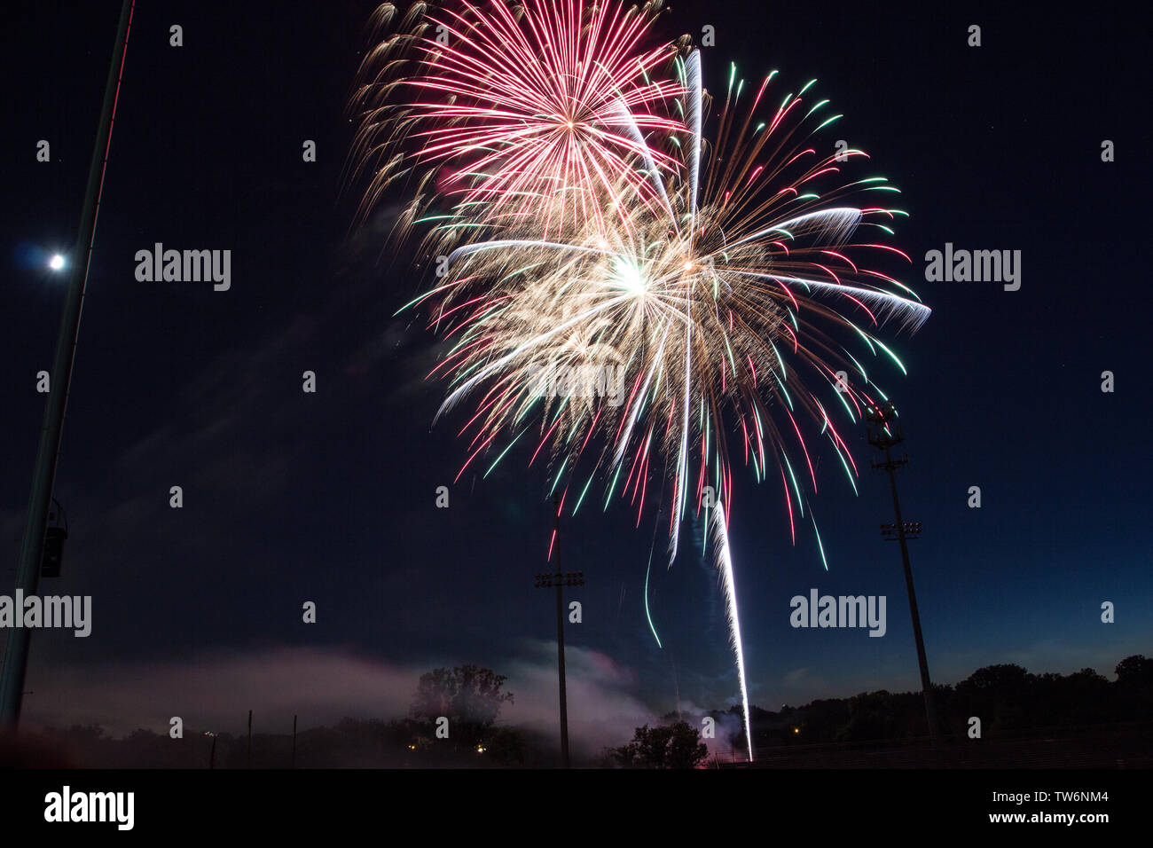 Independence Day Fireworks, Worthington, Ohio Stock Photo Alamy
