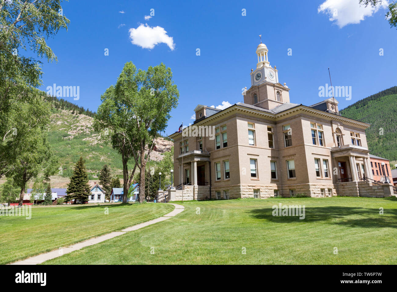 town hall in Silverton Colorado Stock Photo