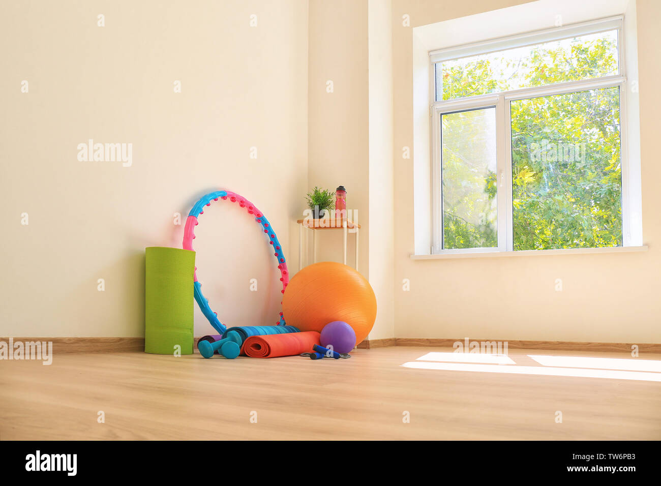 Different physiotherapy equipment in room Stock Photo - Alamy