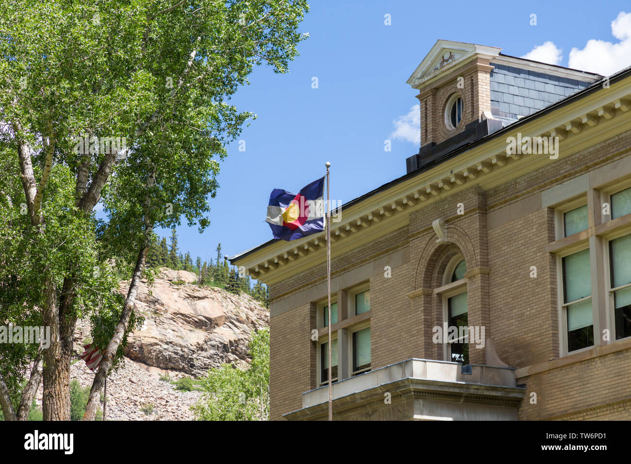 town hall in Silverton Colorado Stock Photo