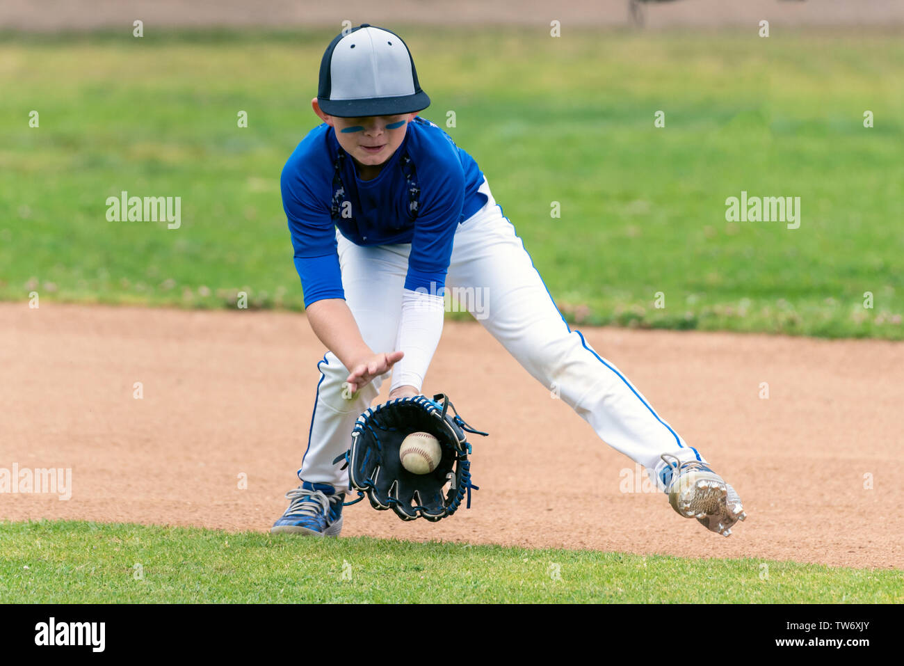 Baseball In The Infield Stock Photo - Download Image Now