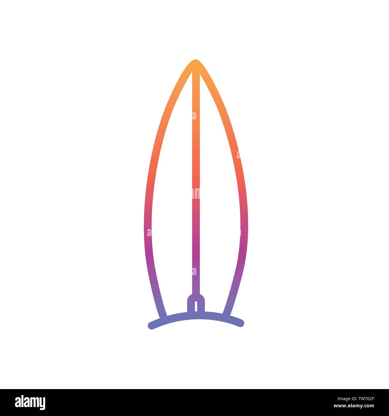 silhouette of surfboard on white background Stock Vector Image & Art ...