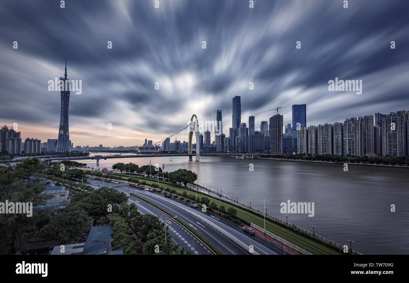 Atmospheric Pearl River New City during the day Stock Photo Alamy