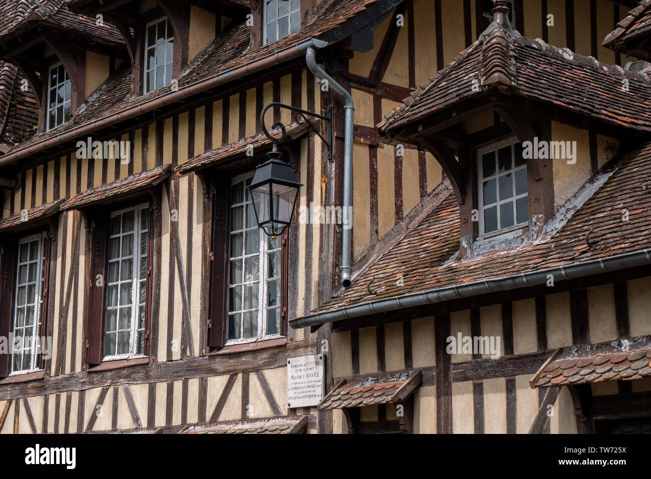 Le Fresne one of the old mansions of Lyons-la-Forêt. Maurice Ravel wrote  music here for many years Stock Photo - Alamy