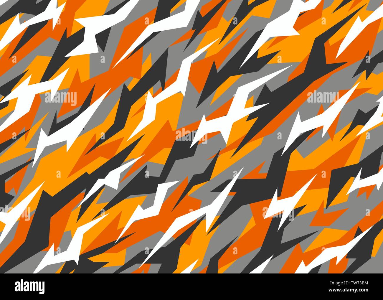 Orange camouflage pattern. Modern abstract camo Vector background illustration for web, banner, backdrop, graphic or surface design use Stock Vector