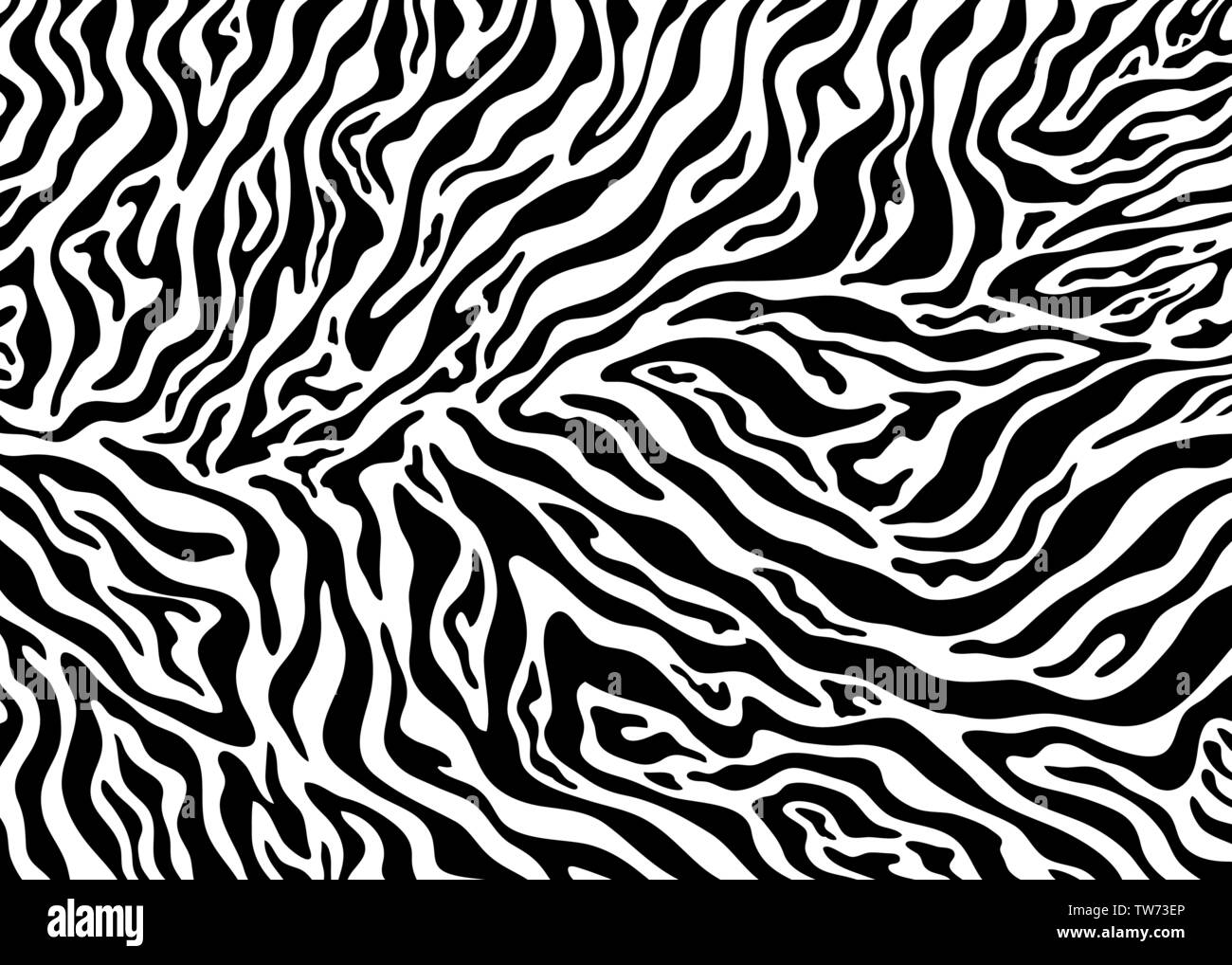 Zebra skin pattern design. Abstract animal print vector illustration background. Wildlife fur skin design illustration. For web, home decor, fashion, Stock Vector