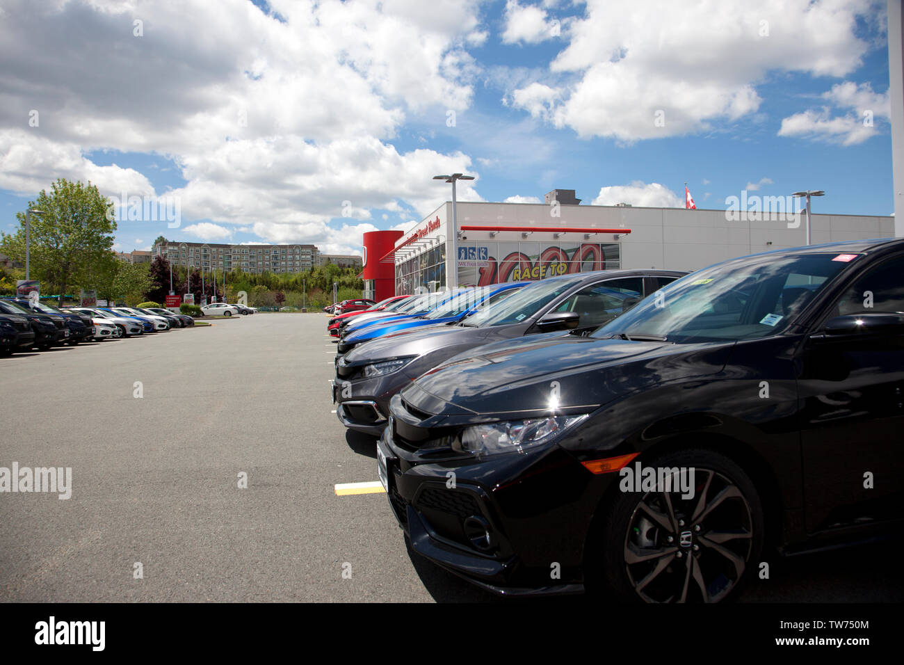 Dartmouth, Nova Scotia, Canada June 15, 2019 Looking down a row of