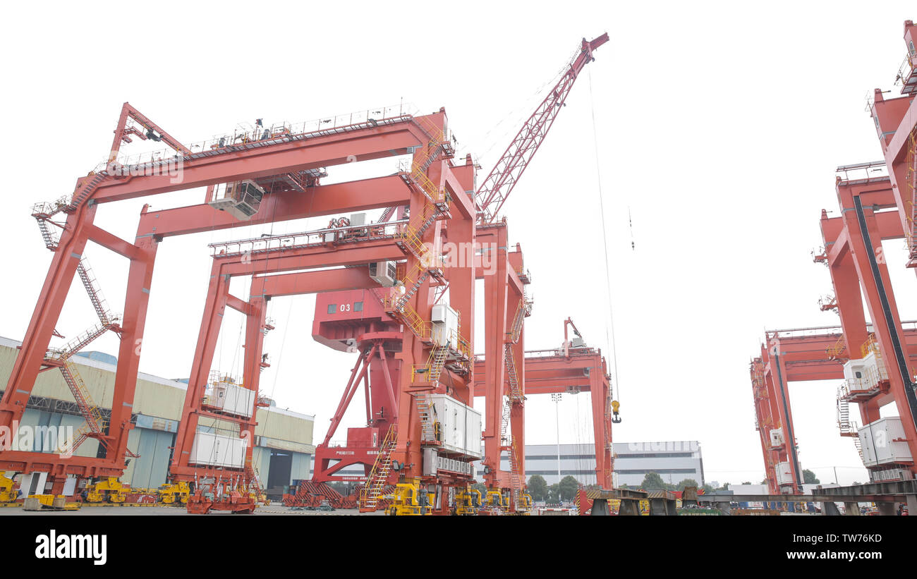 Track gantry crane Stock Photo Alamy