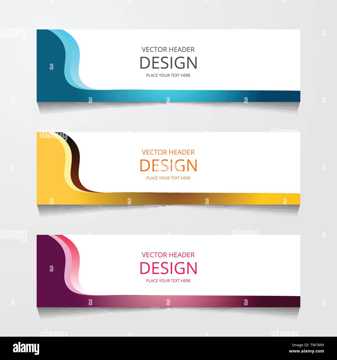 Abstract design banner, web template with three different color, layout ...