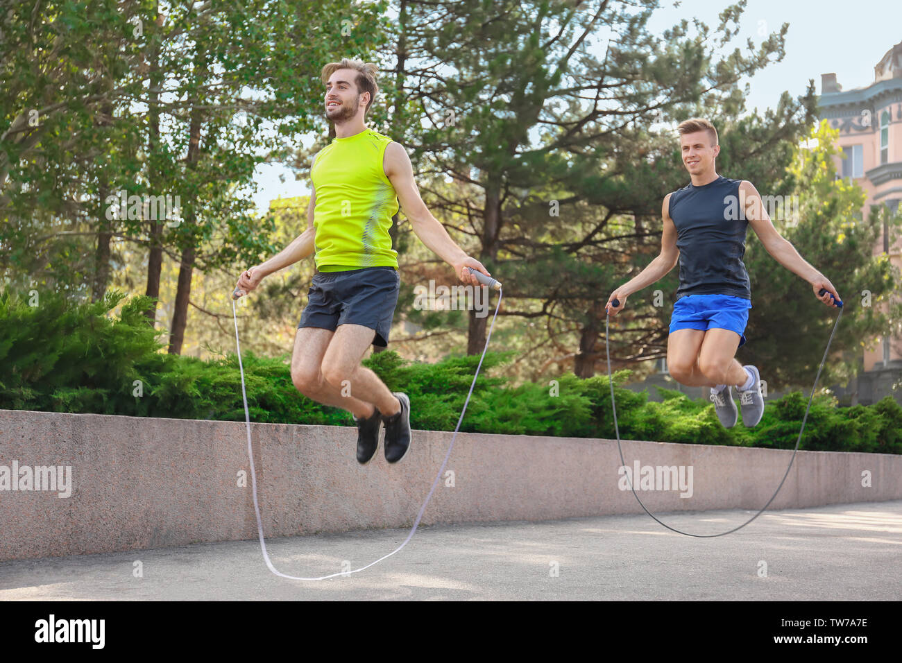 Two men gymnastics hi-res stock photography and images - Alamy