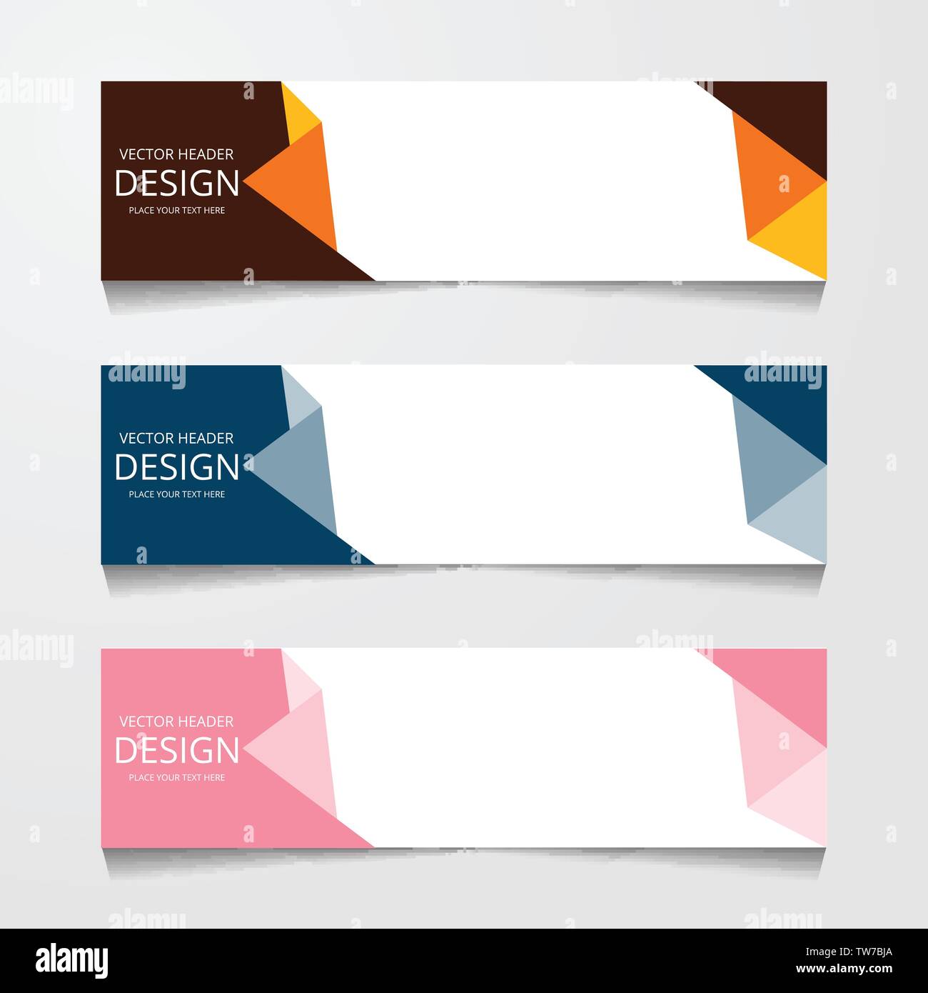 set abstract horizontal web banner Stock Vector
