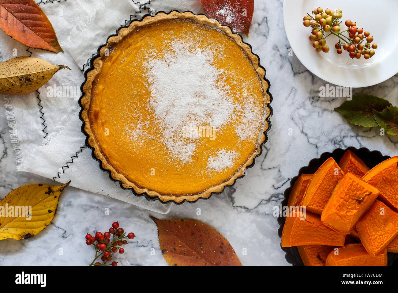 Pumpkin pie. Stock Photo