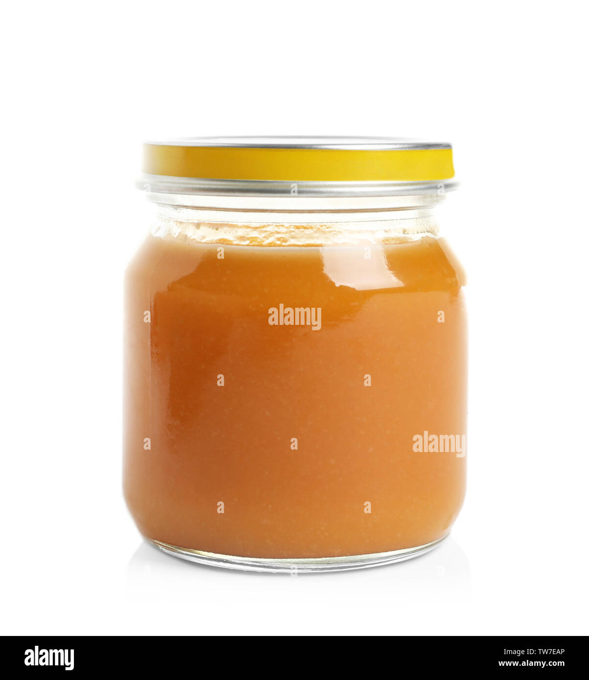 Download Jar With Yummy Baby Food On White Background Stock Photo 256476494 Alamy PSD Mockup Templates