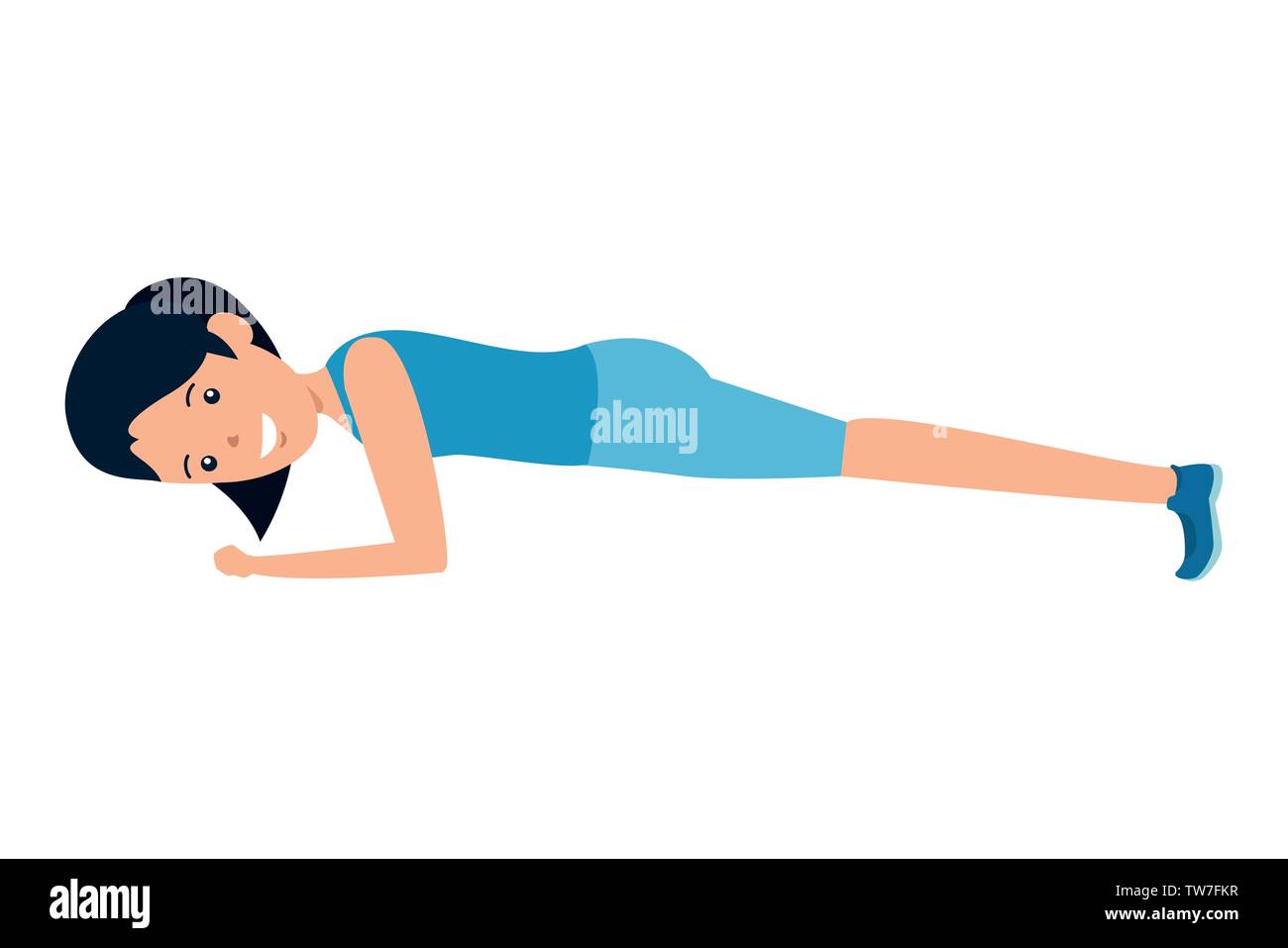 Push ups, woman and illustration hi-res stock photography and images - Alamy