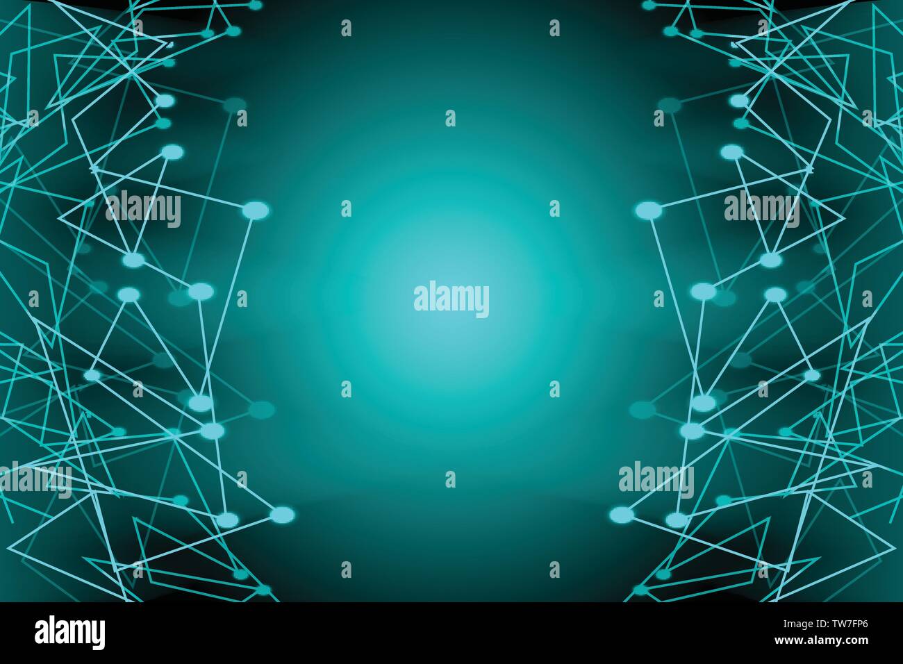 Abstract futuristic shape. Computer generated. Technological connection. dark color background Vector illustration Stock Vector