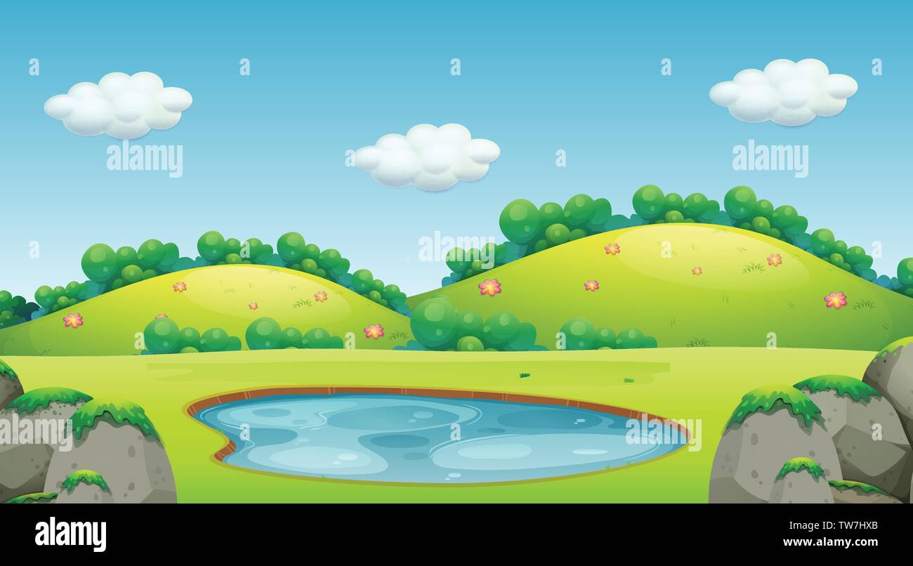 A beautiful nature landscape illustration Stock Vector Image & Art - Alamy