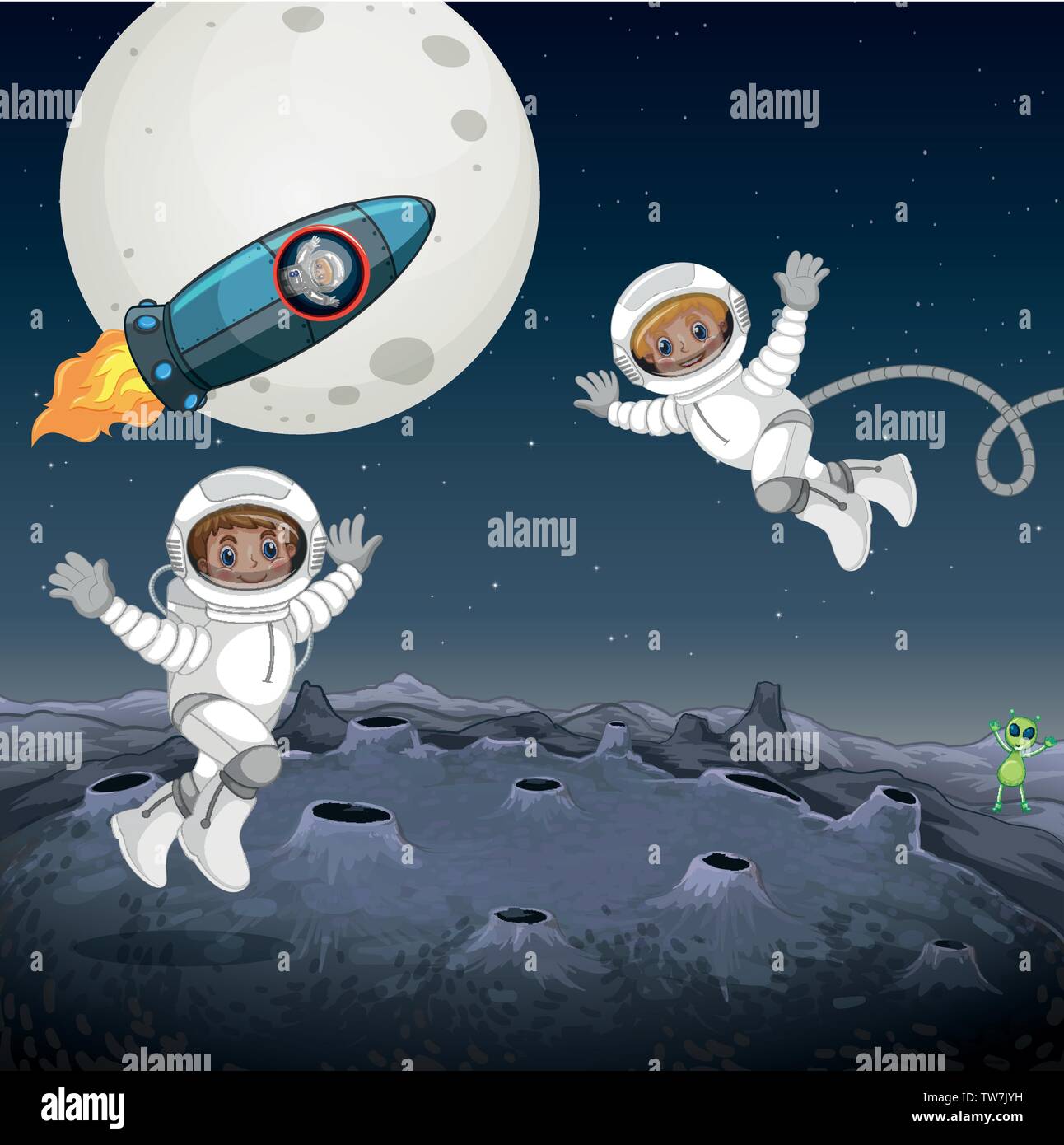 Astronaut in the space illustration Stock Vector Image & Art - Alamy
