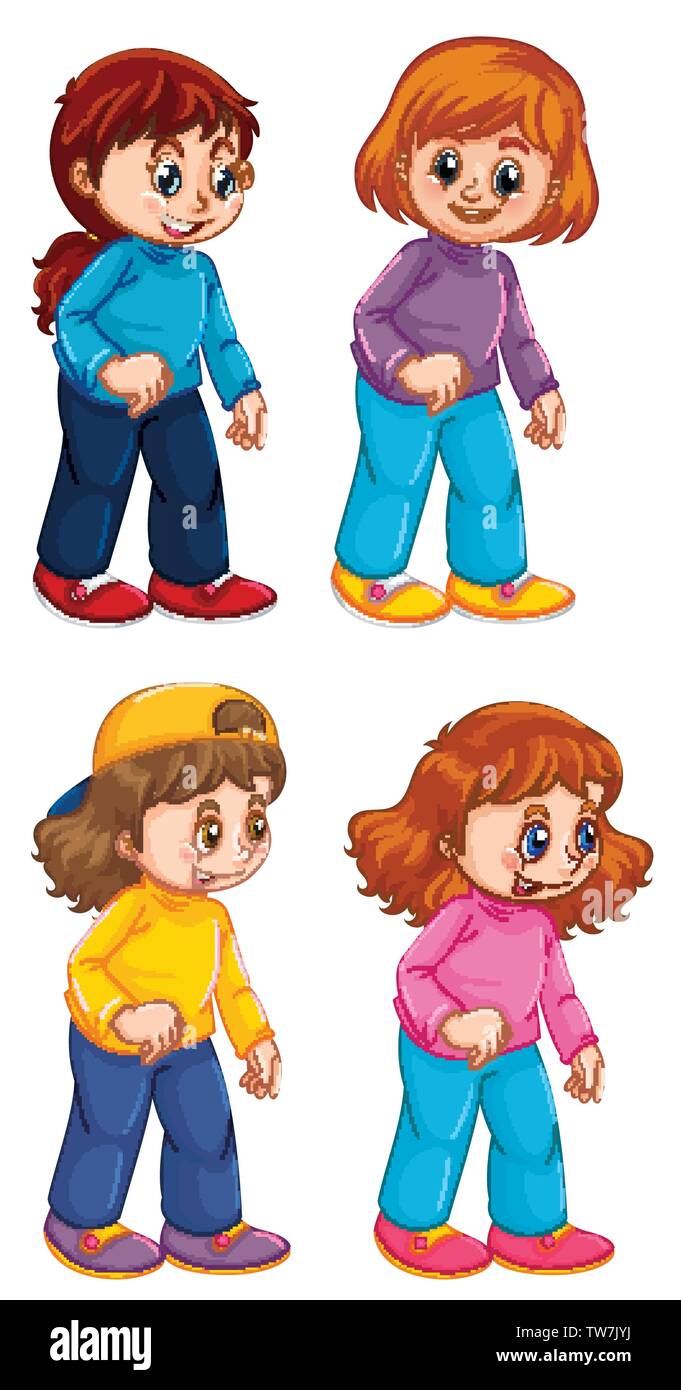 Set of cute girl character illustration Stock Vector Image & Art - Alamy