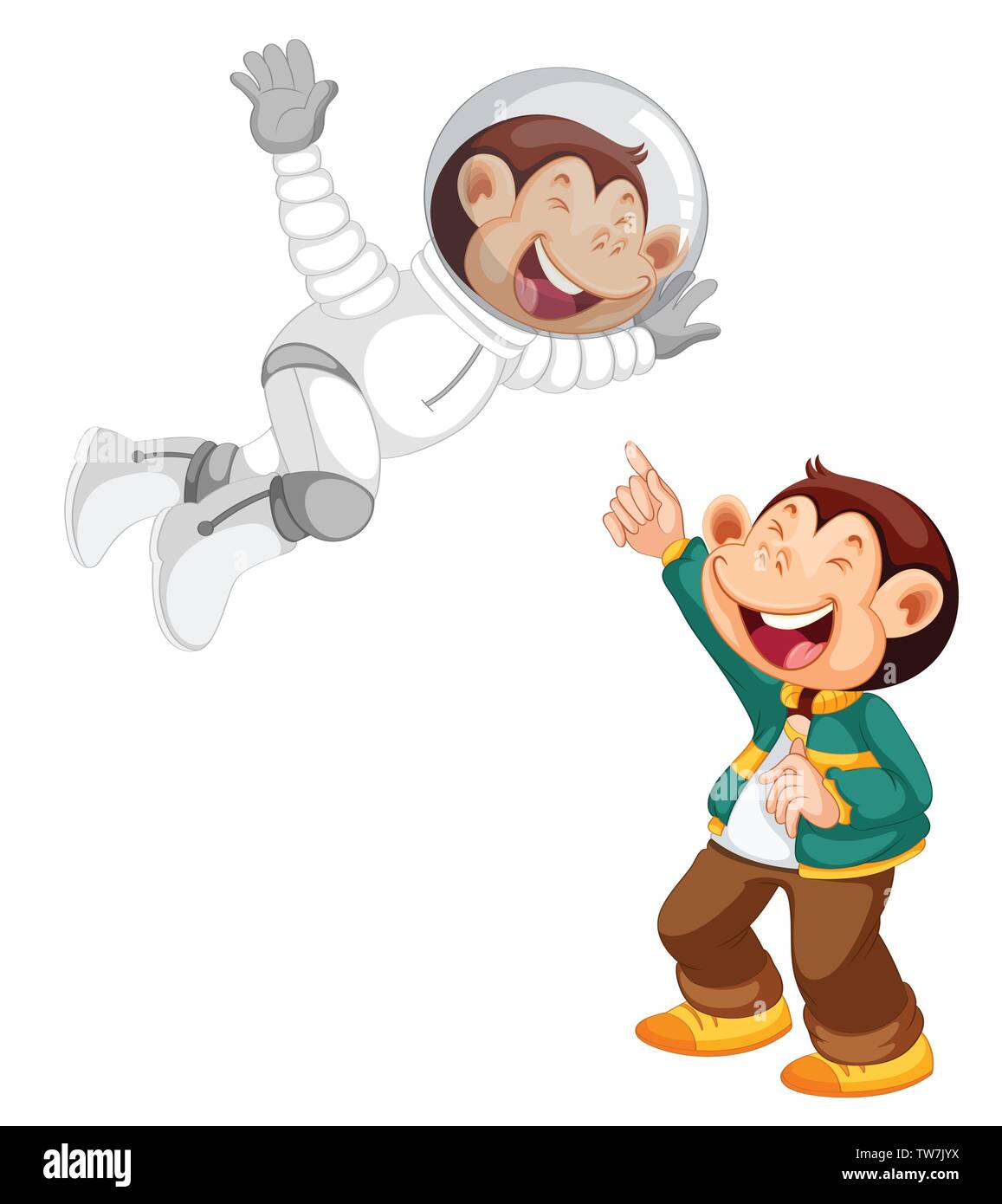 Set of monkey cartoon character illustration Stock Vector Image & Art ...